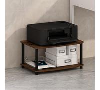 Furinno Turn-N-Tube Soporte para Impresora con Almacenamiento Mesa De 2 Niveles Bajo Escritorio para CPU Suministros De Oficina Oficina En Casa Color Pino Ámbar