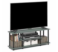 Furinno Turn-N-Tube Soporte para TV 3 Niveles Sin Herramientas Centro De Entretenimiento 3D Consola TV hasta 50 Pulgadas Sala De Estar Dormitorio Color Verde Salvia