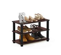 Furinno Turn-S-Tube Zapatero De 3 Niveles, 11.6 X 23.6 X 22.2, para Entrada De Armario, Oficina Y Garaje, Roble Cerezo