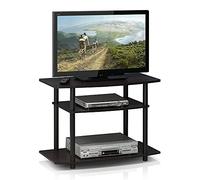 Furinno turnntube sin Herramientas 3 Bases para TV, Nogal Oscuro, 3tier | Para televisores de hasta 32 pulgadas; montaje sin herramientas, ideal para salón o dormitorio.