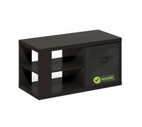 Furinno Viola Mesa de Centro de 3 Niveles con Tablero de 3 cm; Estante Abierto y Compartimento; para Sala, Dormitorio u Oficina en casa; Acabado en Roble Oscuro