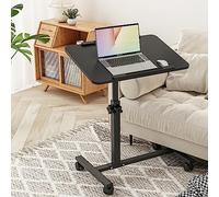 Furist Escritorio de cama ajustable sobre la cama, mesita de noche rodante, bandeja para laptop, altura portátil, portátil, mesa de pie, mesa de hospital inclinable con ruedas