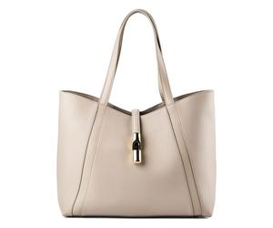 Furla Goccia Bolsa de compras L Piel natural 37 cm gris