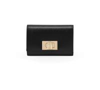 Furla- Mini Billetera de Cuero con Cierre de Logotipo de Metal- Accessories- Mujer- Negro- ONE SIZE- Mini Billetera de Cuero con Cierre de Logotipo de Metal