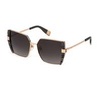 Furla Mujer SFU819 300 Gafas de sol Metal Oro Fumar Cuadrada Normal Sombreado