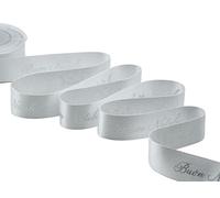 Furlanis - Cinta de raso Boutique con estampado en serigrafía laminada y decoración elegante Feliz Navidad - Plata, 25 mm x 10 m