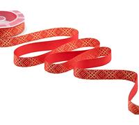 Furlanis - Cinta de raso Boutique con estampado en serigrafía laminada y decoración elegante Feliz Navidad - Rojo, 16 mm x 10 m