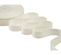 Furlanis - Cinta De Raso De Doble Cara, Decoración de Regalo Cajas Flores Boda Navidad, Tela Italiana - Blanco Natural, 25 mm x 25 m