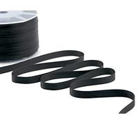 Furlanis - Cinta De Raso De Doble Cara, Decoración de Regalo Cajas Flores Boda Navidad, Tela Italiana - Negro, 10 mm x 100 m