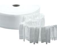 Furlanis - Cinta rizadora para cortinas de tres pliegues, 2 bolsillos, 2 cuerdas, 65 mm