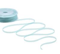 Furlanis - Cinta Velo con Bordes, Decoración de Regalo Cajas Flores Boda Navidad, Tela Italiana - Verde Aguamarina, 3 mm x 50 m