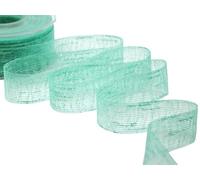 Furlanis - Cinta Velo con Hilado Bouclé, Decoración de Regalo Cajas Flores Boda Navidad, Tela Italiana - Verde Aguamarina, 14 mm x 25 m