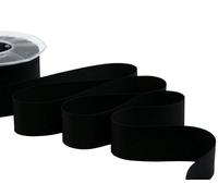 Furlanis - Eco-tafetán, 100% Reciclado, Decoración de Regalo Cajas Flores Boda Navidad, Tela Italiana - Negro, 35 mm x 25 m