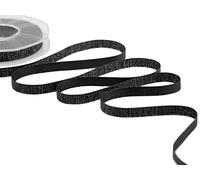 Furlanis - Raso Boutique Lamé, Cinta Decorativa para Embalaje, Favores, Tejido Italiano - Negro, 10 mm x 20 m