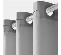 Furlinic Cortina de ducha gris resistente al moho e impermeable, cortinas de baño de poliéster lavables, 180x213 cm para cuarto húmedo 72x84 Pulgadas.