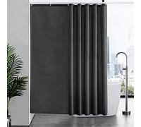 Furlinic Cortina Ducha Antimoho 200x200cm Grande Impermeable Tela Poliester Gris Oscuro Cortinas Baño Originales con 12 Anillas Cortina Ducha