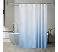 Furlinic Cortina Ducha Antimoho Azul Claro Degradado 180x200 cm Poliester Tela Impermeable Lavable Grande Cortinas Baño Originales 12 Anillas Cortina Ducha Plegable