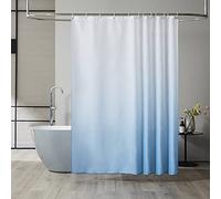Furlinic Cortina Ducha Antimoho Azul Claro Degradado Poliester Tela Impermeable Lavable Cortinas Baño Originales 180x180 cm 12 Anillas Cortina Ducha Plegable