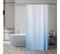 Furlinic Cortina Ducha Antimoho Azul Claro Degradado Poliester Tela Impermeable Lavable Pequeña Cortinas Baño Originales 120x200 cm 8 Anillas Cortina Ducha Plegable