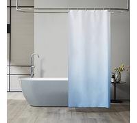 Furlinic Cortina Ducha Antimoho Azul Claro Degradado Poliester Tela Impermeable Lavable Pequeña Cortinas Baño Originales 6 Anillas Cortina Ducha Plegable 90x180cm