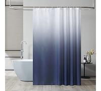 Furlinic Cortina Ducha Antimoho Azul Marino Degradado 180x200 cm Poliester Tela Impermeable Lavable Grande Cortinas Baño Originales 12 Anillas Cortina Ducha Plegable