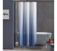Furlinic Cortina Ducha Antimoho Azul Marino Degradado Poliester Tela Impermeable Lavable Pequeña Cortinas Baño Originales 100x200 cm 6 Anillas Cortina Ducha Plegable.