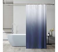 Furlinic Cortina Ducha Antimoho Azul Marino Degradado Poliester Tela Impermeable Lavable Pequeña Cortinas Baño Originales 120x200 cm 8 Anillas Cortina Ducha Plegable