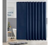 Furlinic Cortina Ducha Antimoho Azul Marino Grande Impermeable Tela Poliester Cortinas Baño Originales Larga 275x180cm con 18 Anillas Cortina Ducha