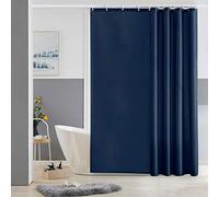 Furlinic Cortina Ducha Antimoho Azul Marino Impermeable Tela Poliester Cortinas Baño Originales 180x180cm con 12 Anillas Cortina Ducha