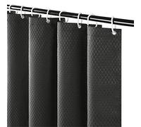 Furlinic Cortina Ducha Antimoho Grande Impermeable Tela Gris Oscuro Poliester Cortinas Baño Originales con 12 Anillas Cortina Ducha 180X210cm