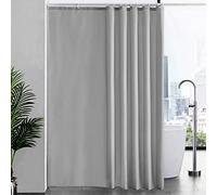 Furlinic Cortina Ducha Antimoho Grande Impermeable Tela Poliester Gris Lavable Cortinas Baño Originales Alta 200x240cm con 12 Anillas Cortina Ducha