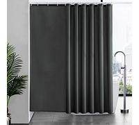 Furlinic Cortina Ducha Antimoho Grande Impermeable Tela Poliester Gris Oscuro Cortinas Baño Originales Larga 244x200cm con 16 Anillas Cortina Ducha