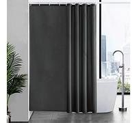Furlinic Cortina Ducha Antimoho Grande Impermeable Tela Poliester Gris Oscuro Cortinas Baño Originales Alta 180x210cm con 12 Anillas Cortina Ducha