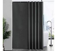 Furlinic Cortina Ducha Antimoho Grande Impermeable Tela Poliester Gris Oscuro Cortinas Baño Originales Alta 200x220cm con 12 Anillas Cortina Ducha.