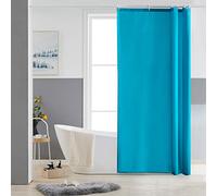 Furlinic Cortina Ducha Antimoho Impermeable Tela Poliester Pequeña Infantil Cortinas Baño Originales Lavables 80x180cm con 6 Anillas Cortina Ducha Turquesa