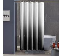 Furlinic Cortina Ducha Antimoho Negro Degradado Poliester Tela Impermeable Lavable Cortinas Baño Originales 180x180 cm 12 Anillas Cortina Ducha Plegable