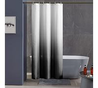 Furlinic Cortina Ducha Antimoho Negro Degradado Poliester Tela Impermeable Lavable Pequeña Cortinas Baño Originales 100x200 cm 6 Anillas Cortina Ducha Plegable.