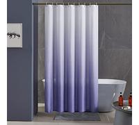 Furlinic Cortina Ducha Antimoho Poliester Tela Impermeable Lavable Pequeña Cortinas Baño Originales 150x180 cm 10 Anillas Cortina Ducha Plegable Púrpura Degradada
