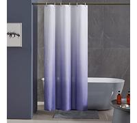 Furlinic Cortina Ducha Antimoho Poliester Tela Impermeable Lavable Pequeña Cortinas Baño Originales 100x200 cm 6 Anillas Cortina Ducha Plegable Púrpura Degradada