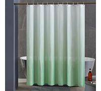 Furlinic Cortina Ducha Antimoho Verde Degradado Poliester Tela Impermeable Lavable Cortinas Baño Originales 180x180 cm 12 Anillas Cortina Ducha Plegable