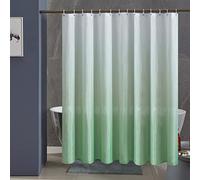 Furlinic Cortina Ducha Antimoho Verde Degradado Poliester Tela Impermeable Lavable Grande Cortinas Baño Originales 200x200 cm 12 Anillas Cortina Ducha Plegable