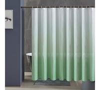 Furlinic Cortina Ducha Antimoho Verde Degradado Poliester Tela Impermeable Lavable Grande Cortinas Baño Originales 240x200 cm 16 Anillas Cortina Ducha Plegable