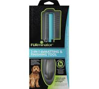FURminator 2en1 Cepillo Dual para Perros, caniches y Doodles | Desenredar y cuidar el pelaje | Elimina enredos y nudos | Cepillado cómodo