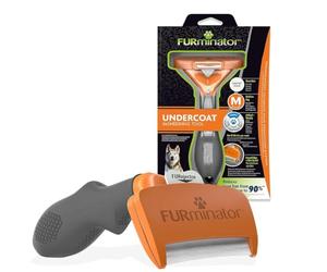 FURminator deShedding, Cepillo para perros medianos de pelo corto, talla M | Eliminar el subpelo | Eliminar el pelo suelto | Skin Guard | Mango ergonómico y antideslizante