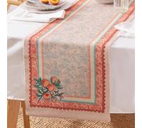 furn. Anemone Peaches Camino De Mesa - Lavable De Comedor Diseño Floral Jacobino Interior Y Exterior Decoración (Multicolor - 180x35cm)