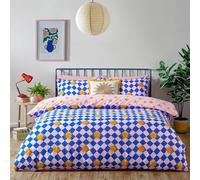 furn. Antares Juego De Funda Nórdica - Reversible Cuadros Soleados Fácil Cuidado Mezcla De Algodón Ropa De Cama (Multicolor - Super King - 260x220cm)