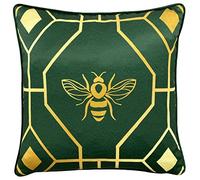 furn. Bee Deco Polyester Filled Cushion, Polyester, Emerald