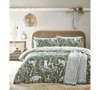 furn. Buckthorn - Juego de Funda nórdica con Estampado de Animales del Bosque con diseño Reversible, Ropa de Cama de polialgodón (Verde, Individual)