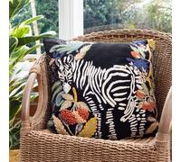 furn. Cojín con Relleno Rico en Plumas de Terciopelo con Bordado de Cebra exótica Wylder