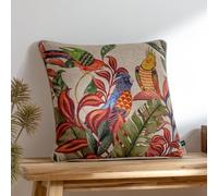 furn. Cojín con Relleno Rico en Plumas Tropicales con Escena de Loro Akamba de Wylder